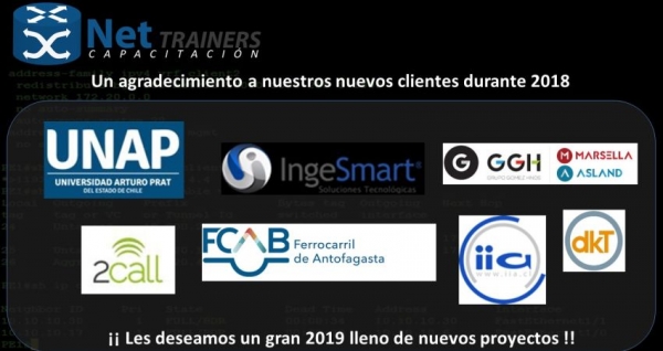 Agradecimientos a nuestros clientes nuevos del 2018 y los esperamos el 2019