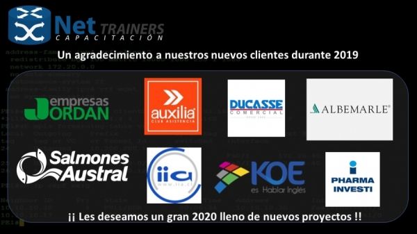 Agradecimientos a nuestros nuevos clientes 2019